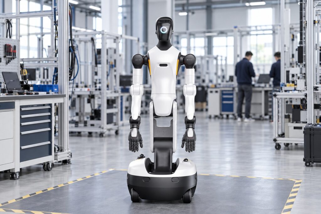 AGIBOT Genie G2 in de werkplaats van robotintegrator WiredWorkers